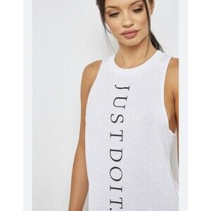 Nike White Just Do It Miler Tank Women Medium